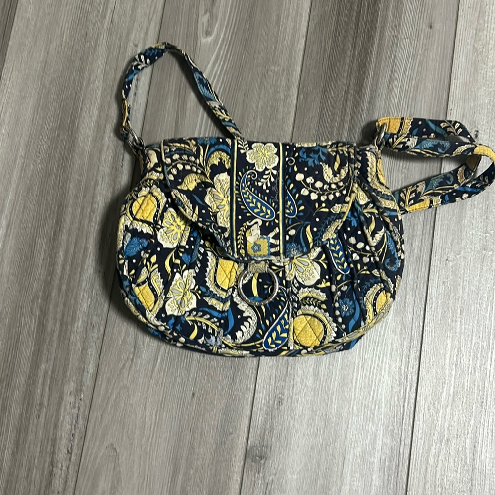 Crossbody Bag Vera Bradley Hipster Yellow & Blue Elephant Pattern Purse Magnet